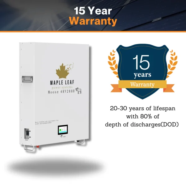 Maple Leaf 14.34kWh 48V 280A | MOOSE Wall-Mounted Lithium Battery - Image 3