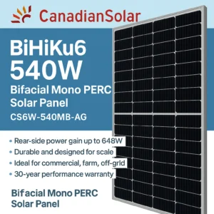 Canadian Solar BiHiKu6 540W Bifacial Mono PERC Solar Pane